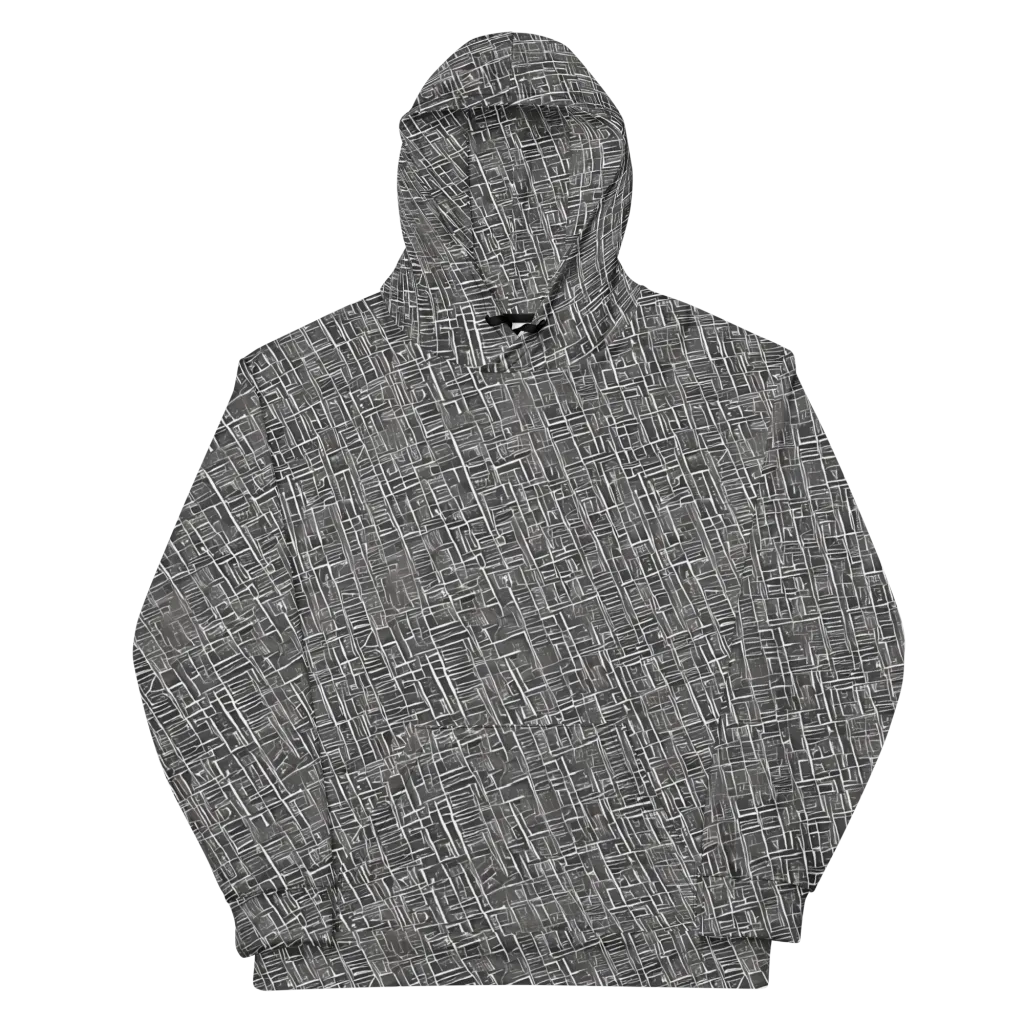 Noir Blueprint on Cotton Hoodie — Front