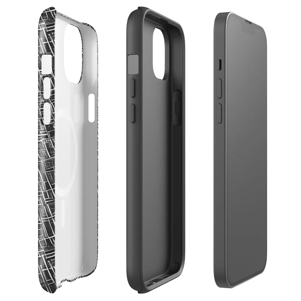 Noir Blueprint on MagSafe Tough Case for iPhone® — Front