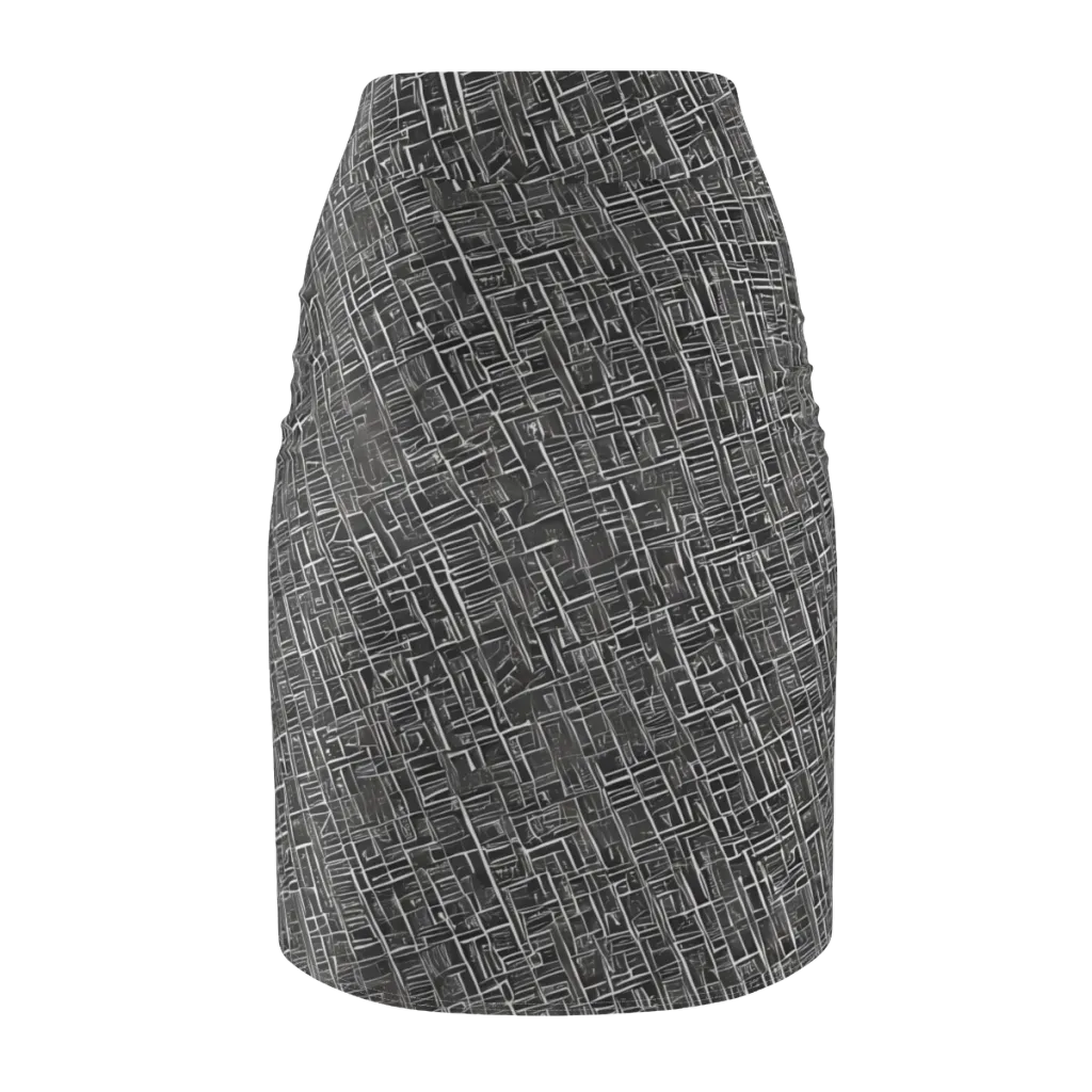 Noir Blueprint on Pencil Skirt — Back