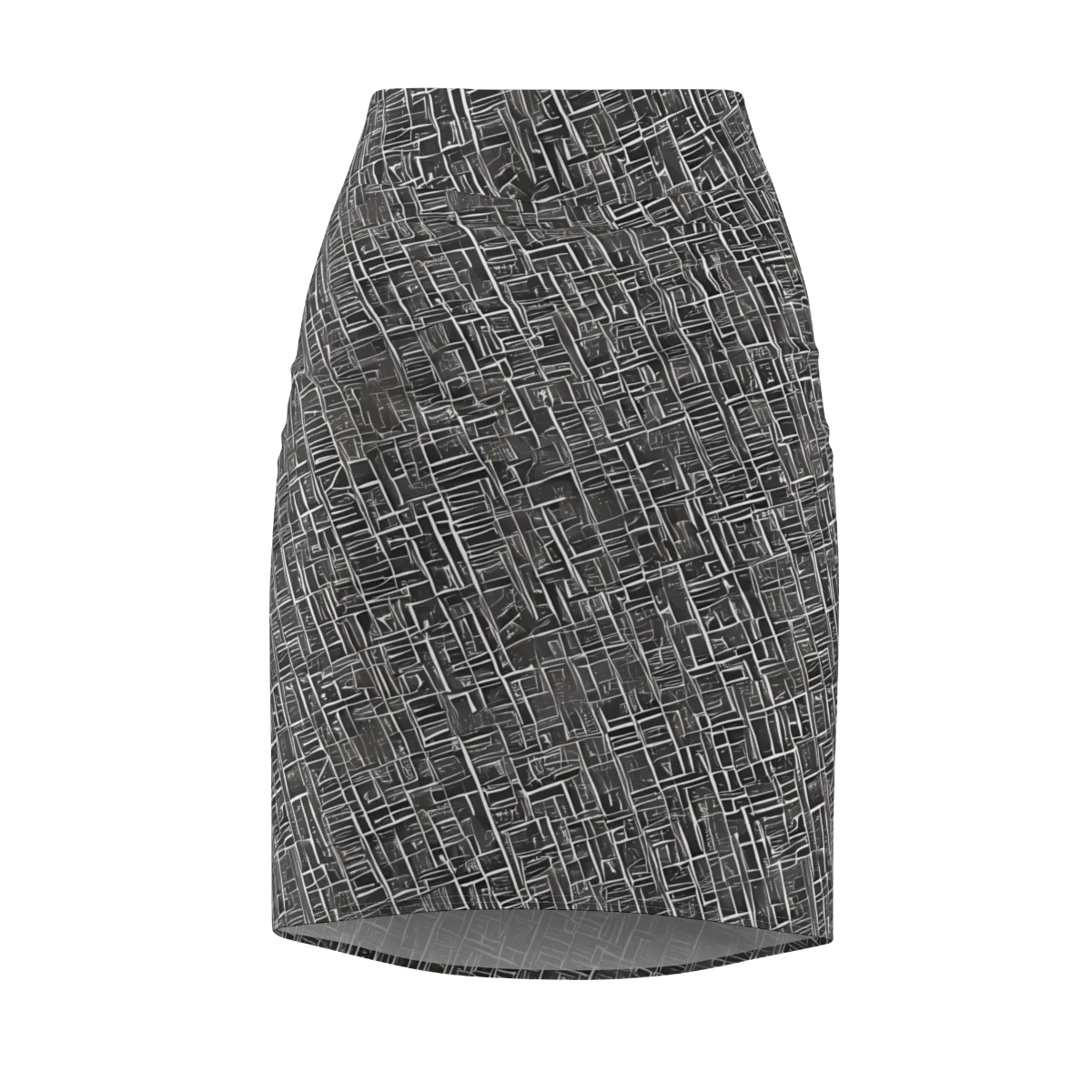 Noir Blueprint on Pencil Skirt — Front