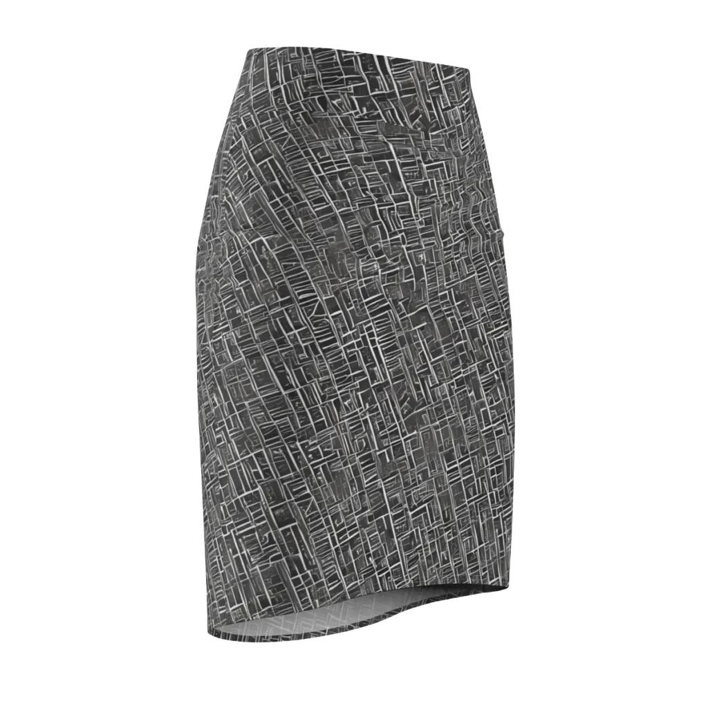 Noir Blueprint on Pencil Skirt — Front Side