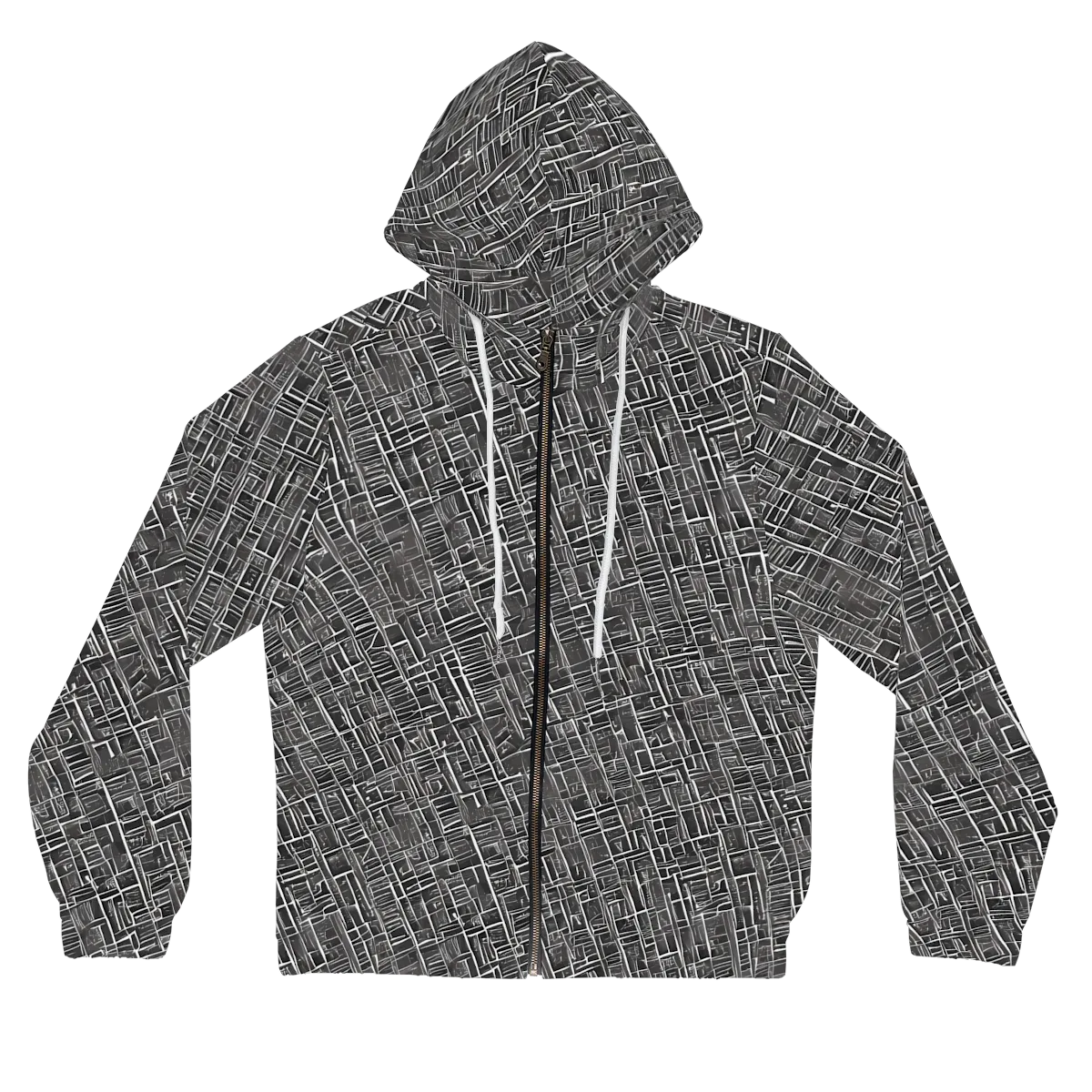 Noir Blueprint on Women's Full-Zip Hoodie — Front