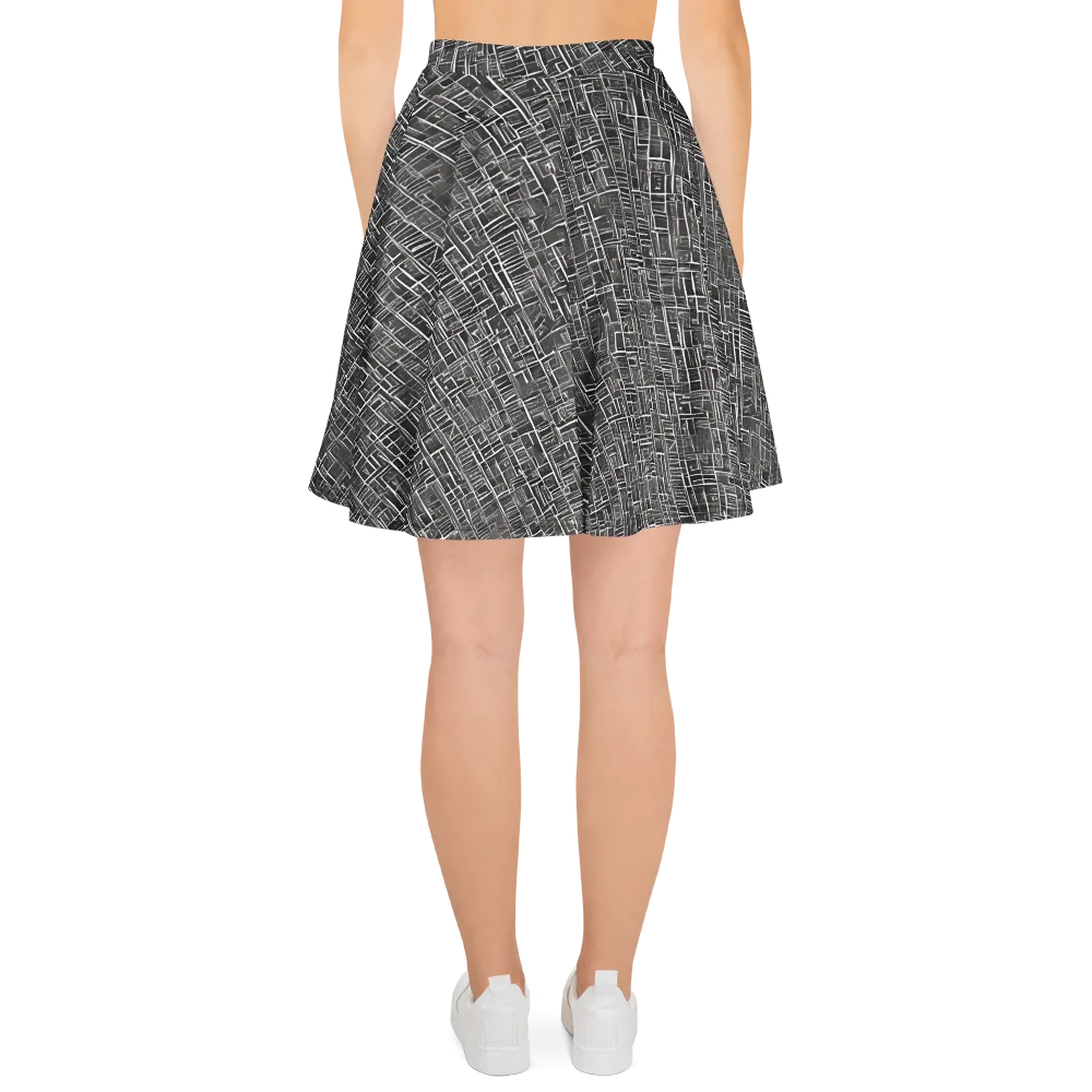 Noir Blueprint on Skater Skirt — Back