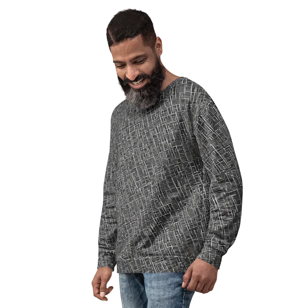 Noir Blueprint on Sweatshirt — Left Front