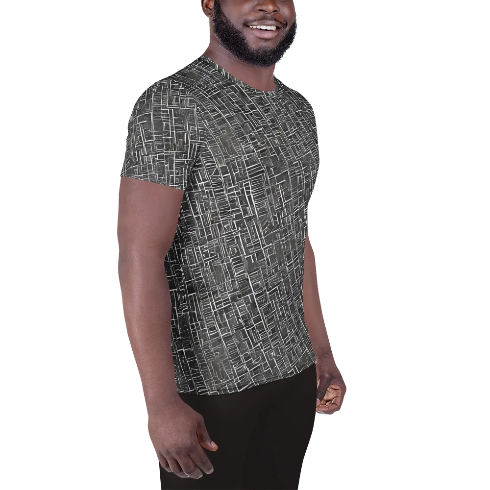 Noir Blueprint on Men's Athletic T-Shirt — Right