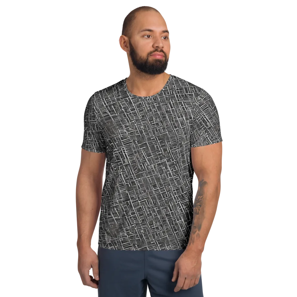 Noir Blueprint on Men's Athletic T-Shirt — Front