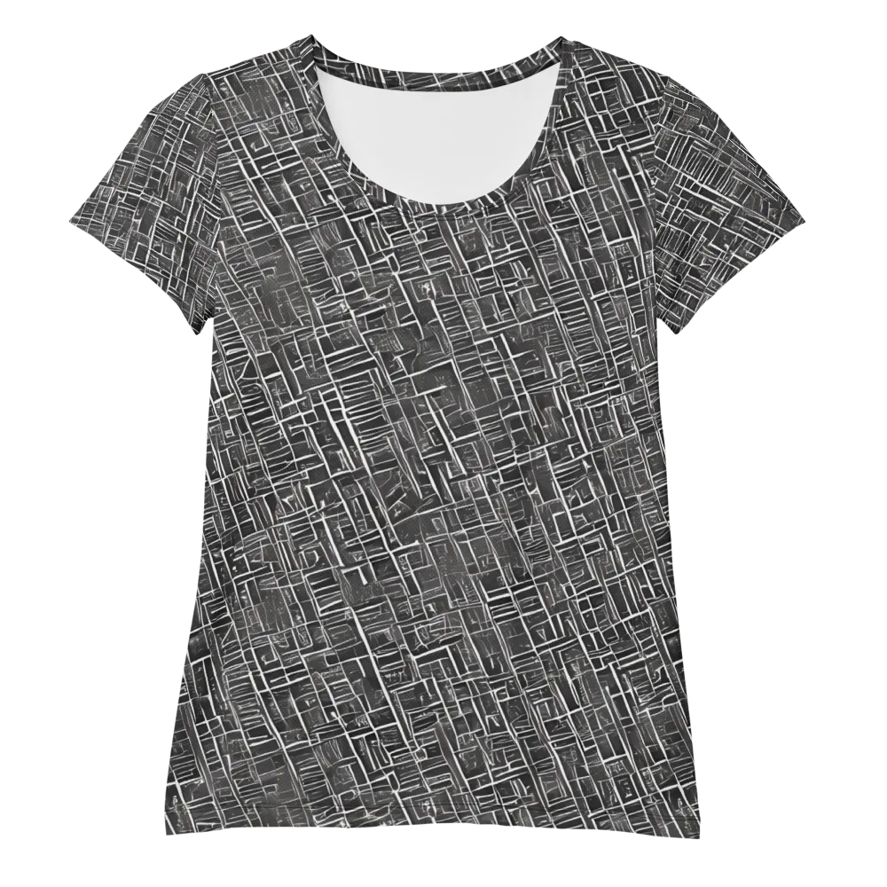 Noir Blueprint on Women's Athletic T-Shirt — Front