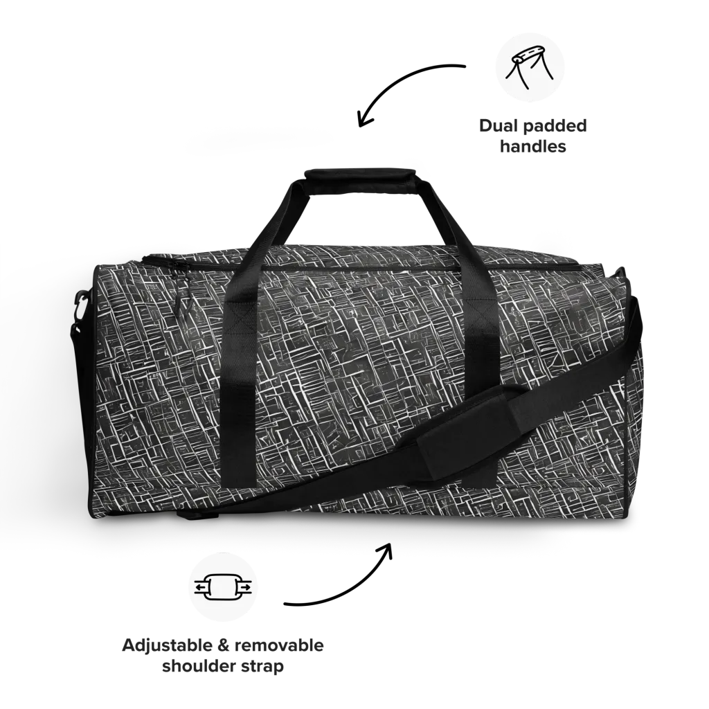 Noir Blueprint on Duffle Bag — Front
