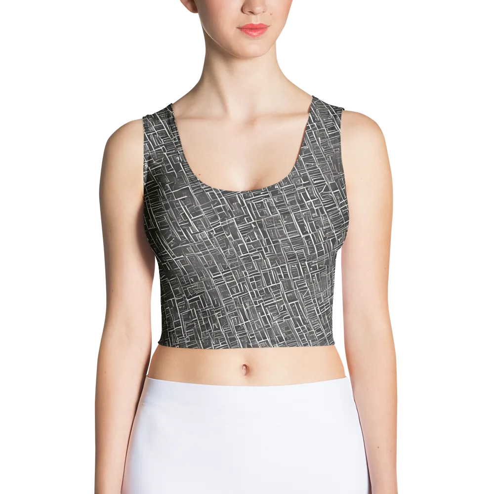 Noir Blueprint on Crop Top — Front
