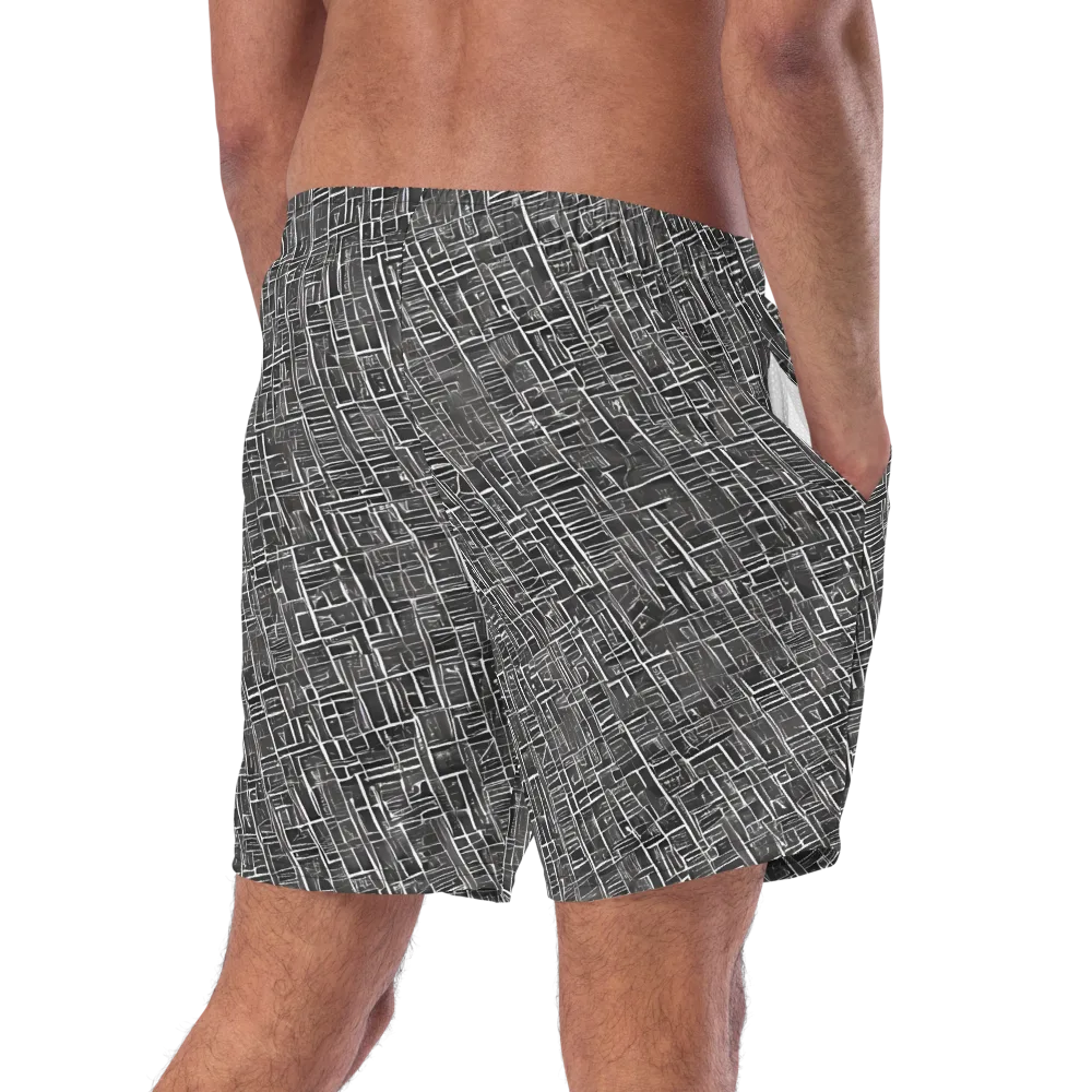 Noir Blueprint on Swim Trunks — Right Back