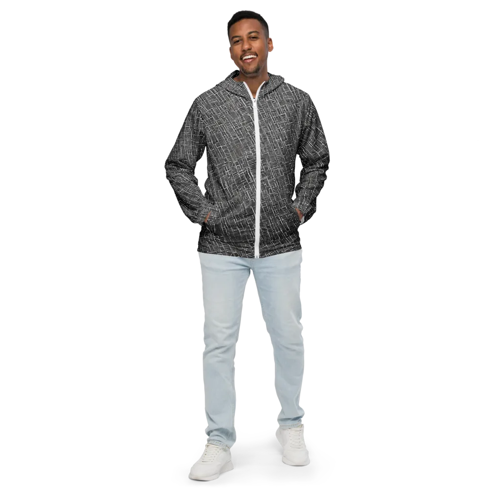 Noir Blueprint on Men's Windbreaker — Front