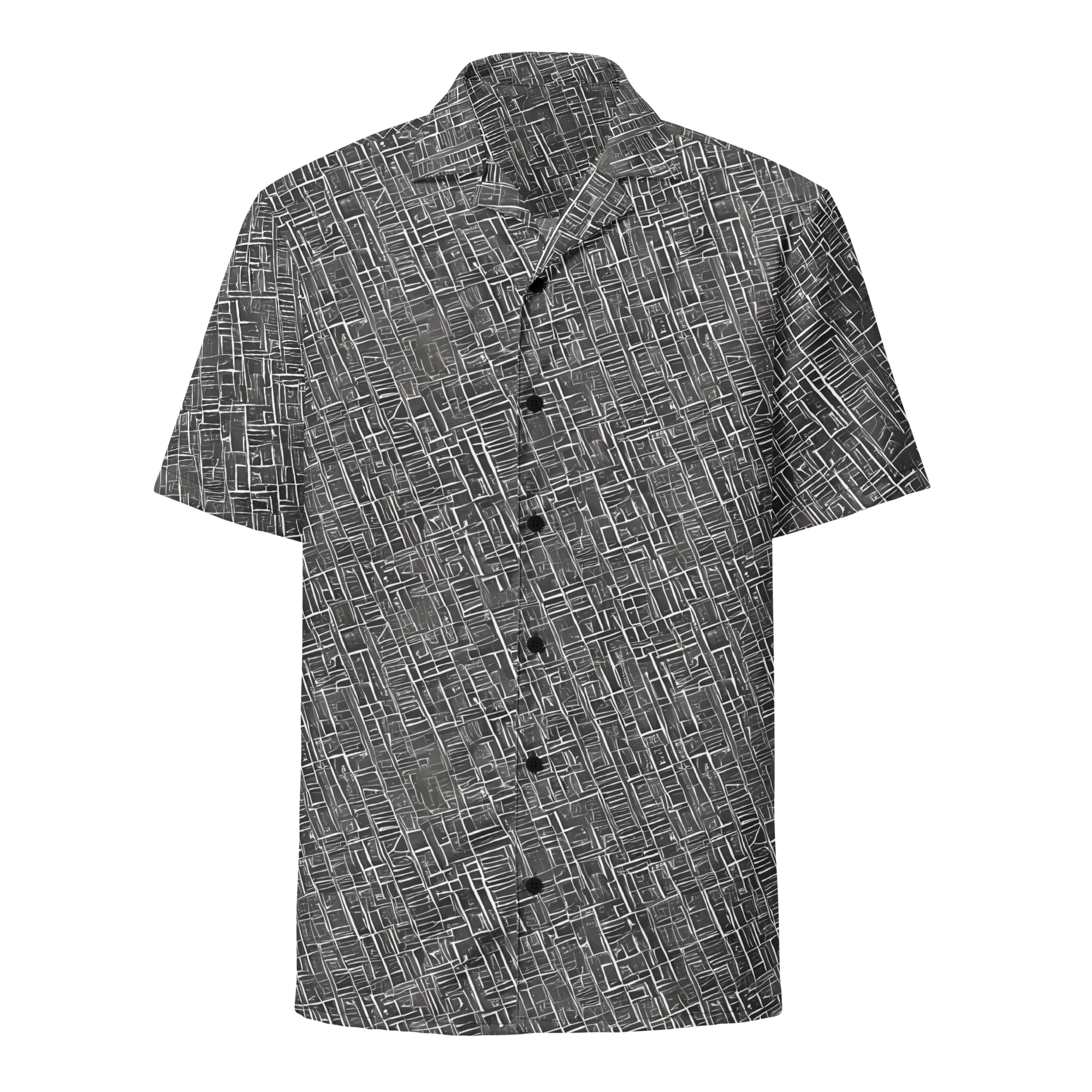 Noir Blueprint on Button Shirt — Front