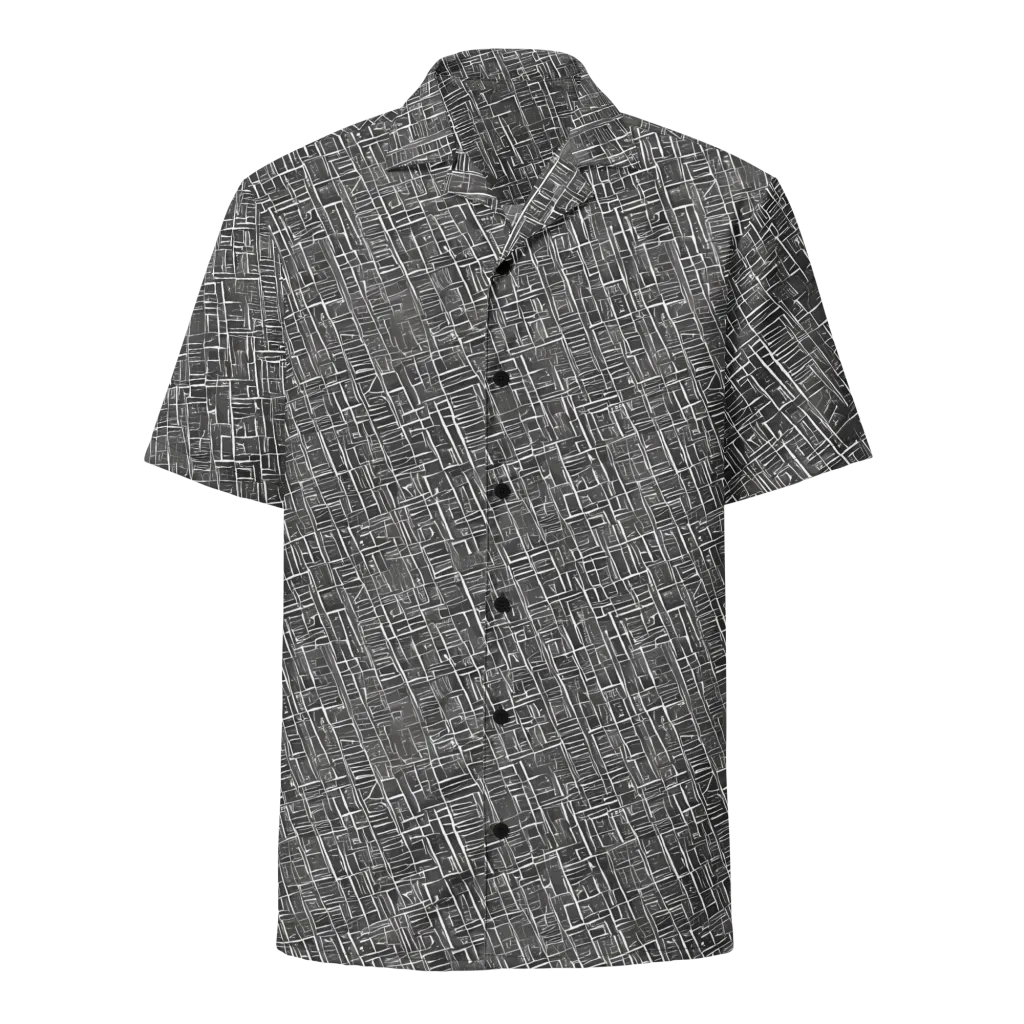 Noir Blueprint on Button Shirt — Front