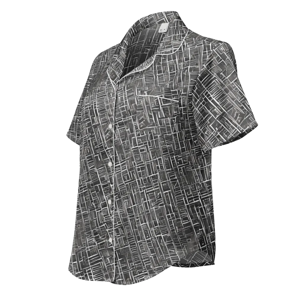 Noir Blueprint on Women's Short Sleeve Pajama Top — Left Front