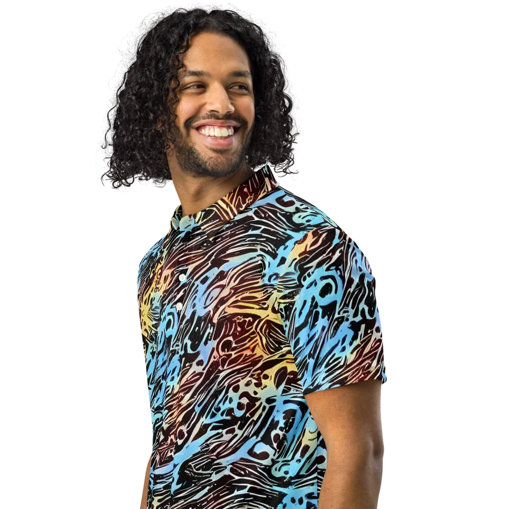 Oxblood Ocean on Men's Slim Fit Polo Shirt — Left Front