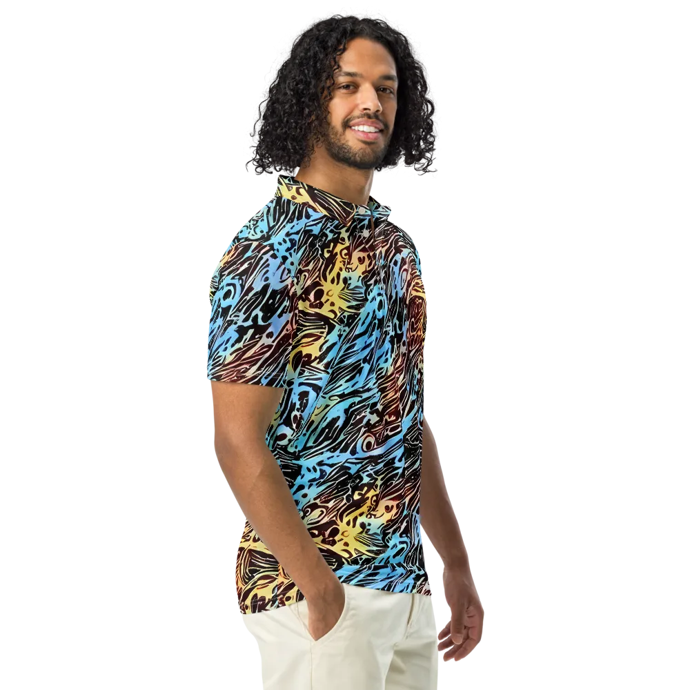 Oxblood Ocean on Men's Slim Fit Polo Shirt — Right Front