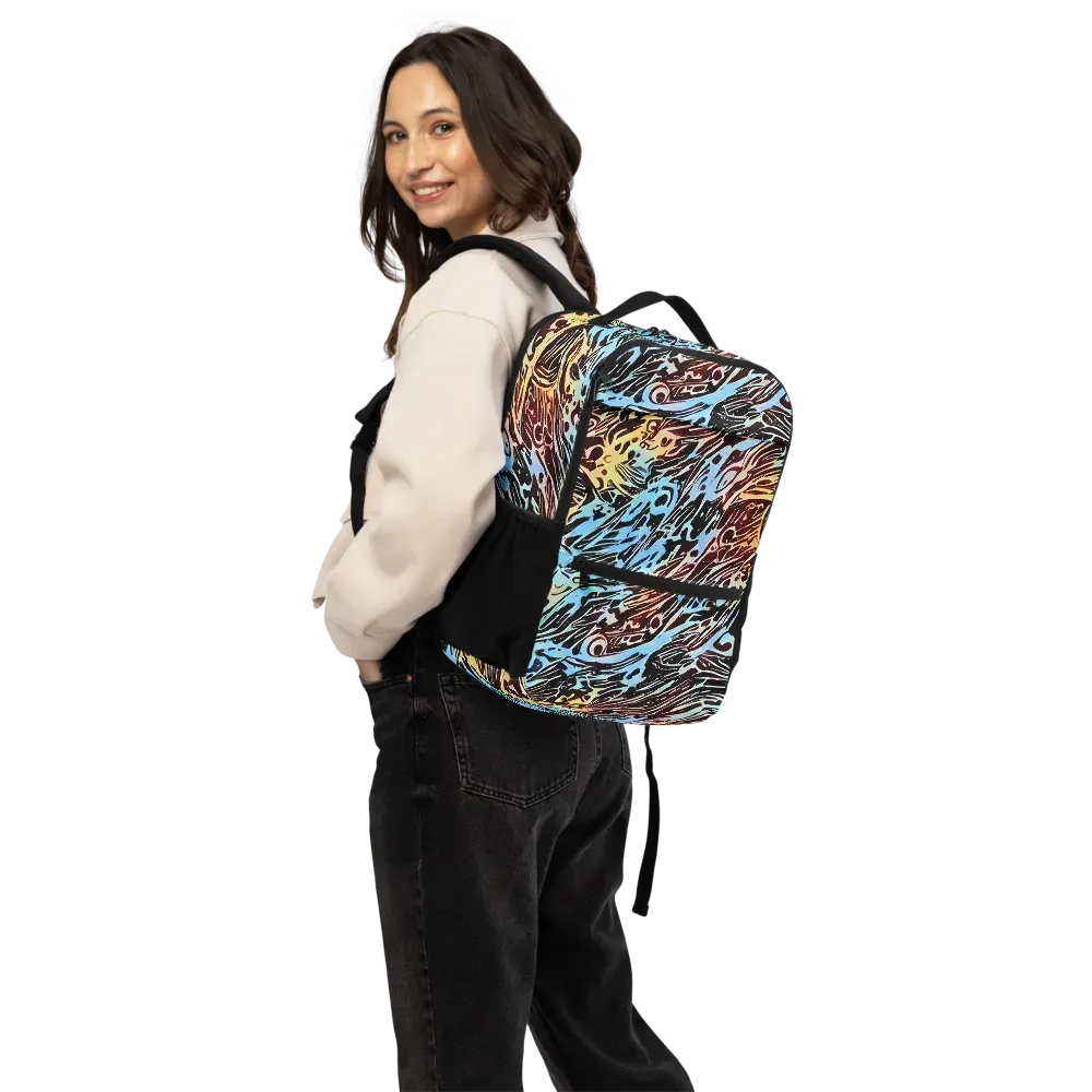 Oxblood Ocean on Utility Backpack — Back