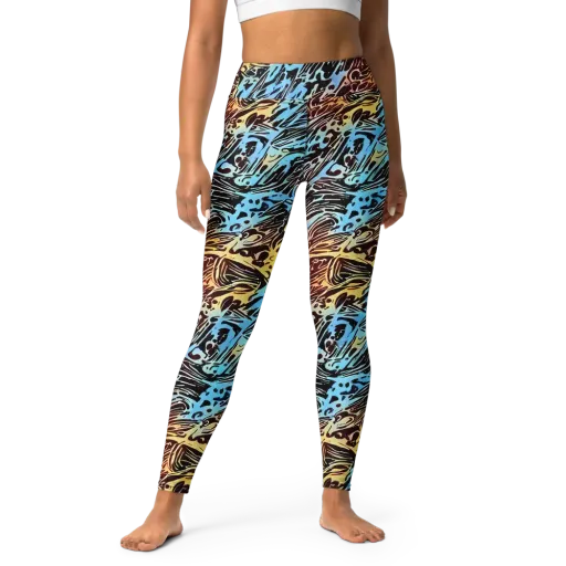 Oxblood Ocean on a Yoga Leggings
