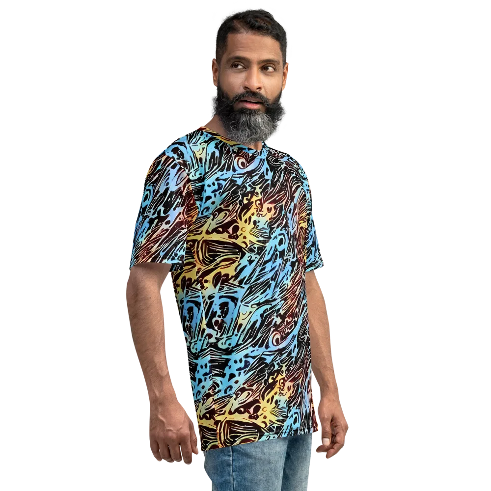 Oxblood Ocean on Men's Crew Neck T-Shirt — Right