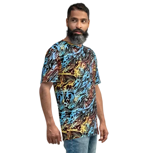 Oxblood Ocean on a Men's Crew Neck T-Shirt