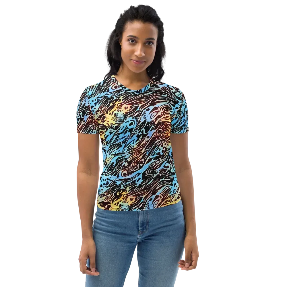 Oxblood Ocean on Women's Crew Neck T-Shirt — Front
