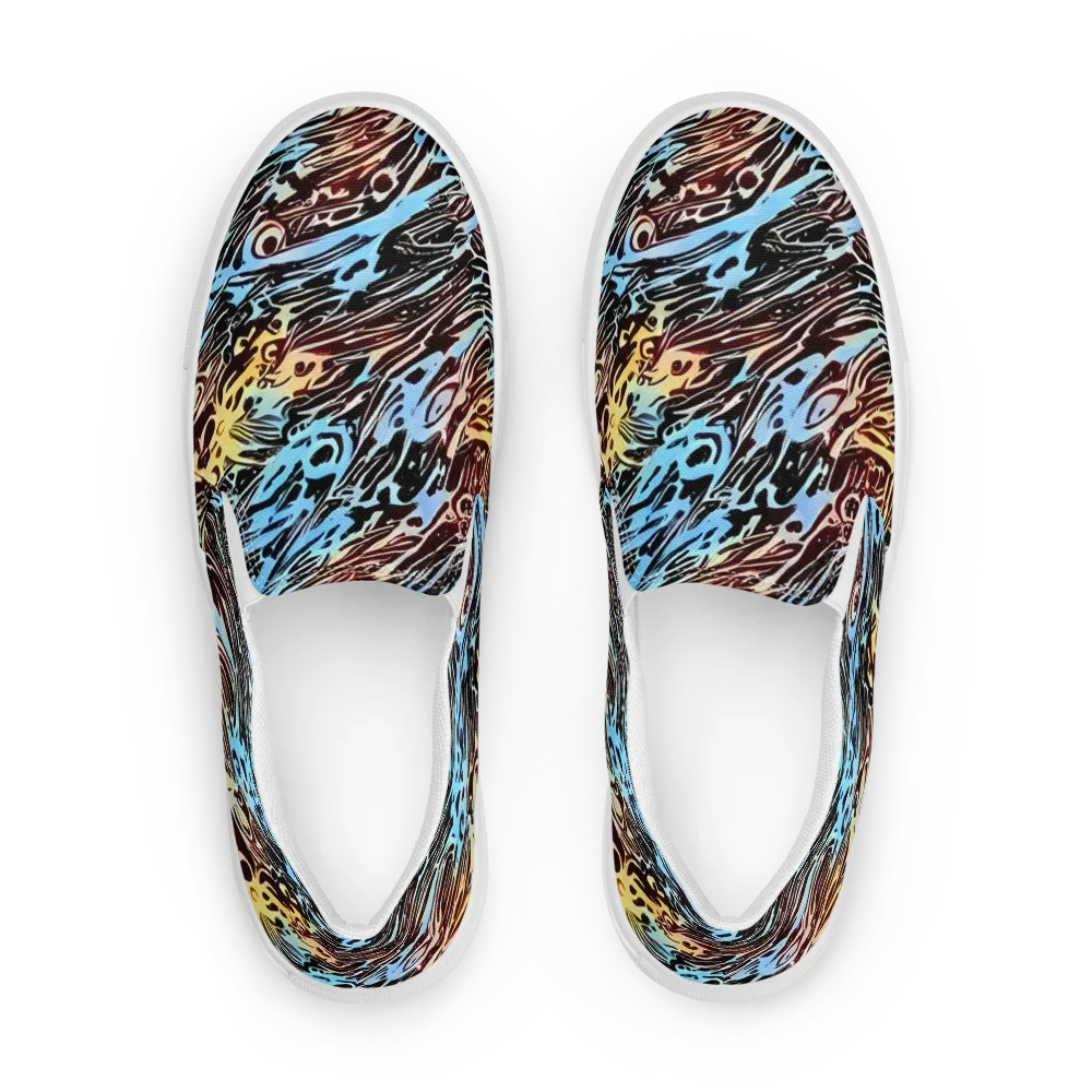 Oxblood Ocean on Men's Slip-On Canvas Shoes — Front