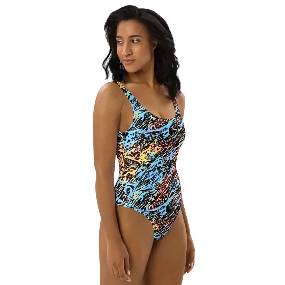 Oxblood Ocean on One-Piece Swimsuit — Right