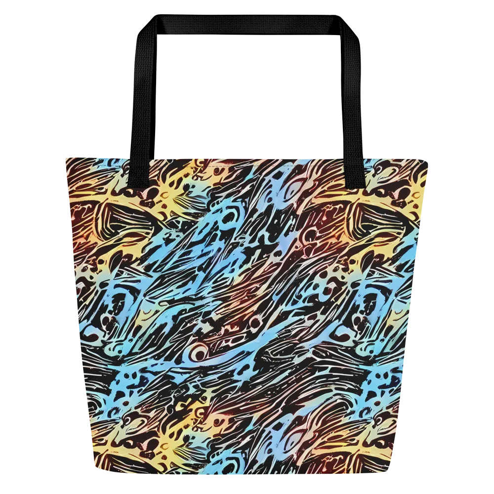 Oxblood Ocean on Large Tote Bag W/ Pocket — Front