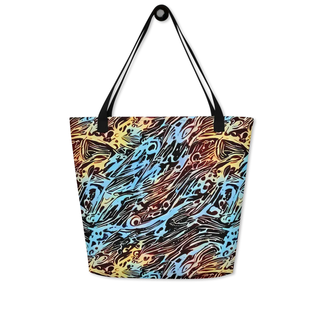 Oxblood Ocean on Large Tote Bag W/ Pocket — Front
