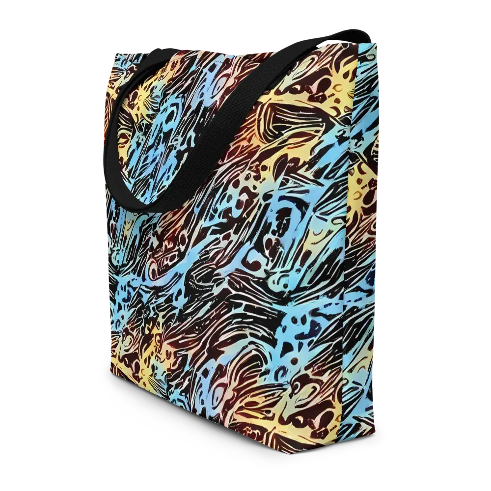 Oxblood Ocean on Large Tote Bag W/ Pocket — Front