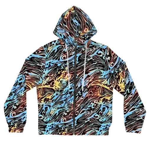Oxblood Ocean on a Women's Full-Zip Hoodie