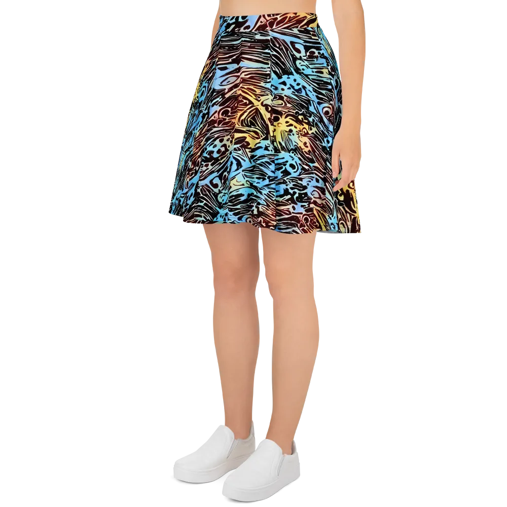 Oxblood Ocean on Skater Skirt — Left