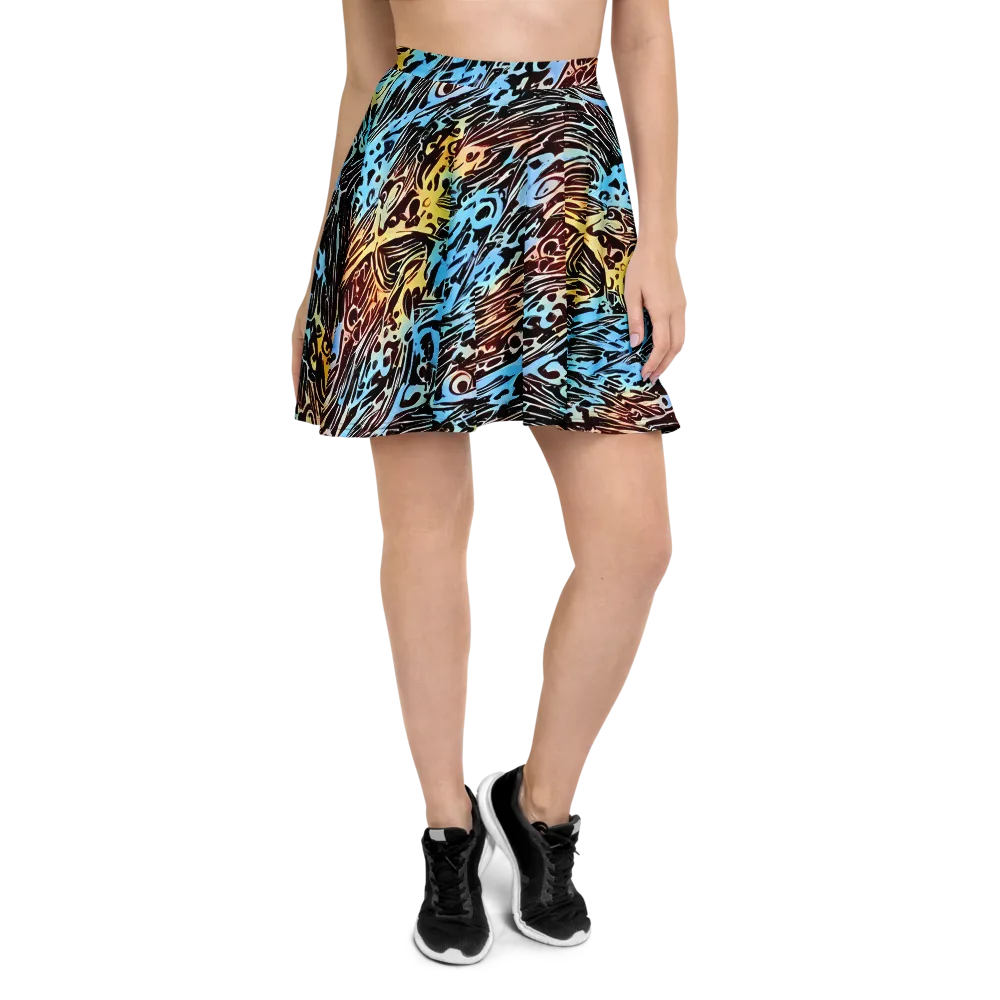 Oxblood Ocean on Skater Skirt — Front