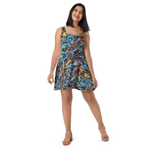 Oxblood Ocean on a Skater Dress
