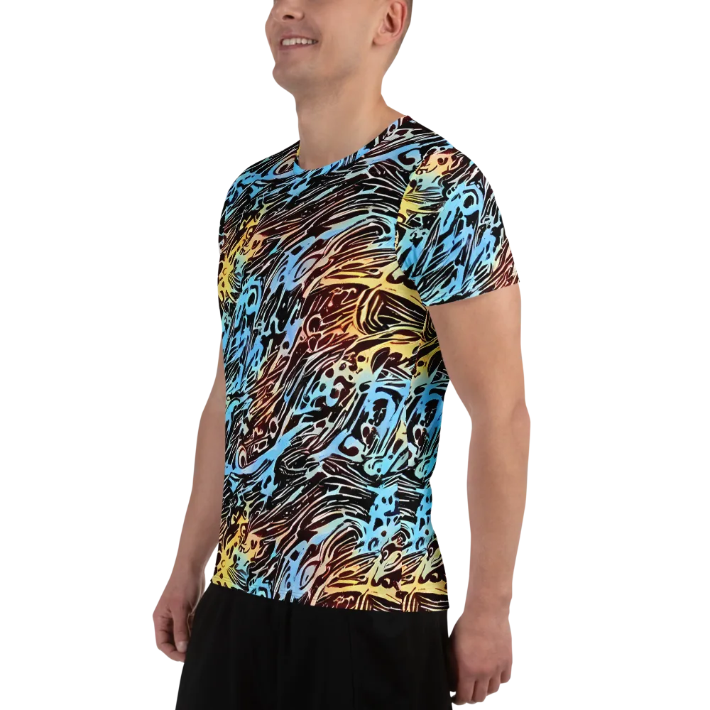 Oxblood Ocean on Men's Athletic T-Shirt — Left