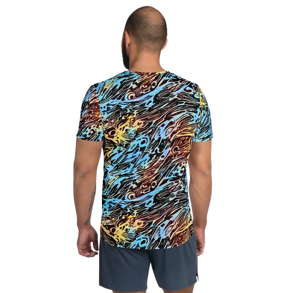 Oxblood Ocean on Men's Athletic T-Shirt — Back