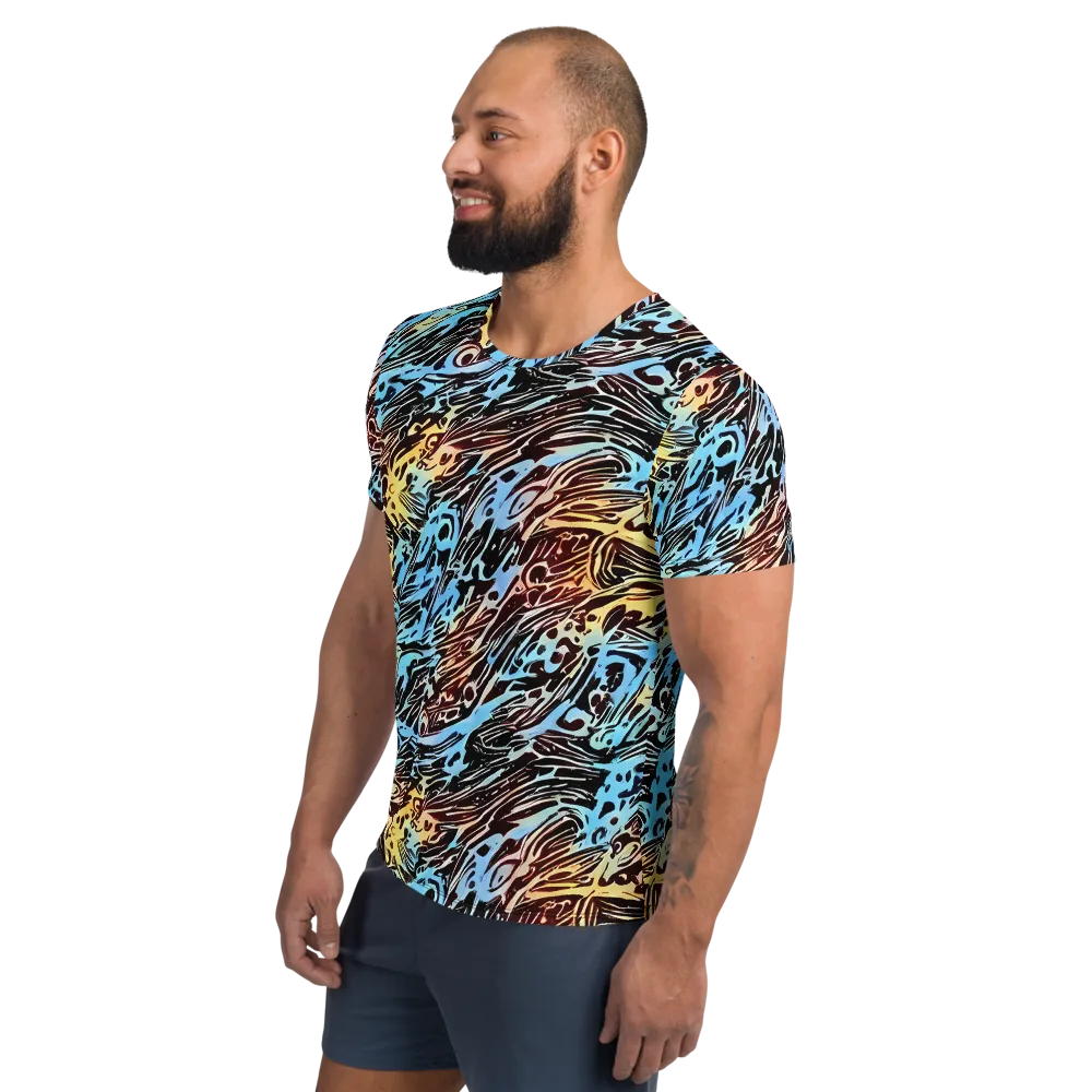 Oxblood Ocean on Men's Athletic T-Shirt — Left