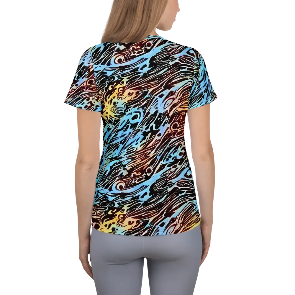 Oxblood Ocean on Women's Athletic T-Shirt — Back