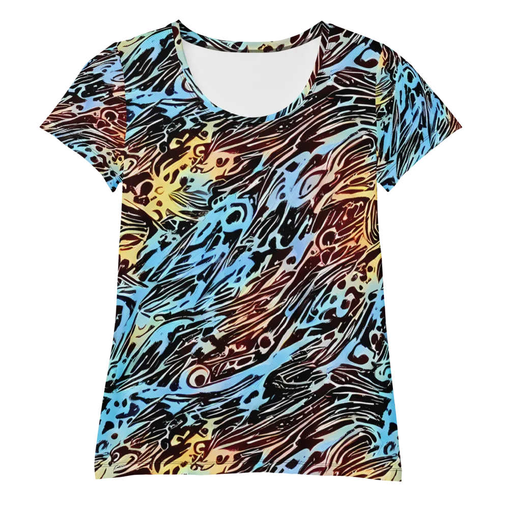 Oxblood Ocean on Women's Athletic T-Shirt — Front