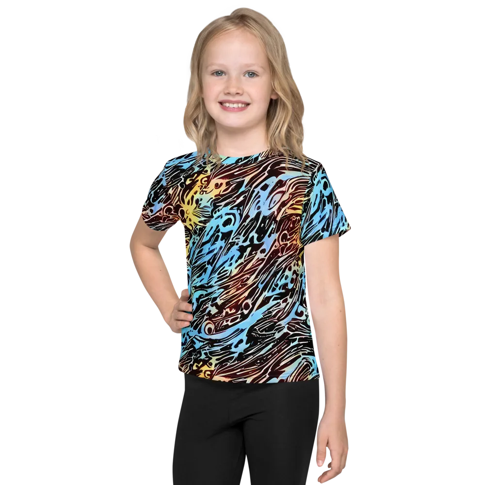 Oxblood Ocean on Kids Crew Neck T-Shirt — Front