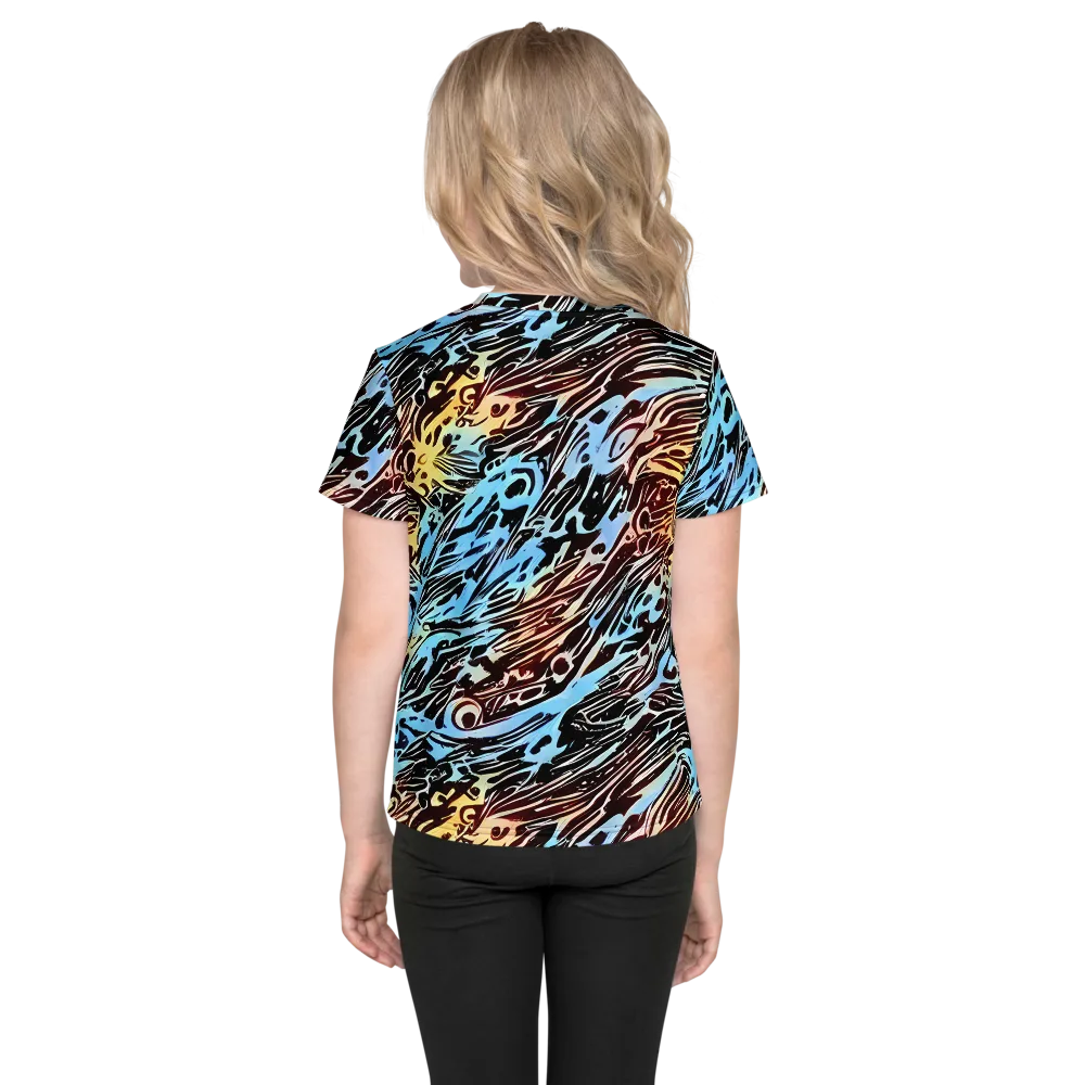 Oxblood Ocean on Kids Crew Neck T-Shirt — Back