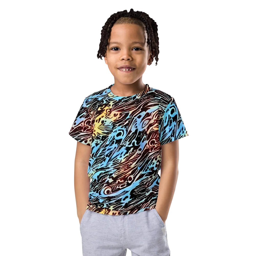 Oxblood Ocean on Kids Crew Neck T-Shirt — Front