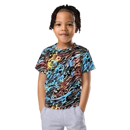 Oxblood Ocean on a Kids Crew Neck T-Shirt