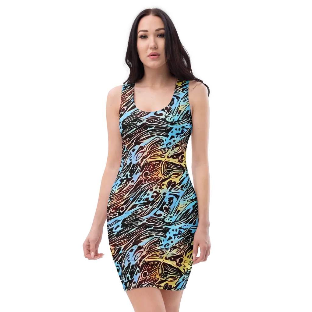 Oxblood Ocean on Bodycon Dress — Front