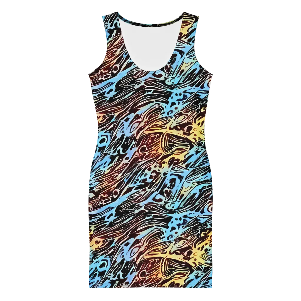 Oxblood Ocean on Bodycon Dress — Front