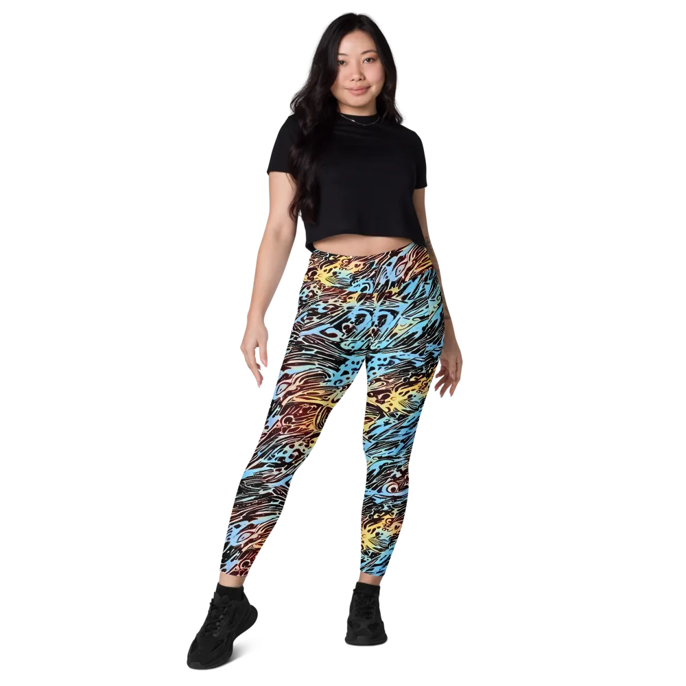 Oxblood Ocean on Leggings with Pockets — Front