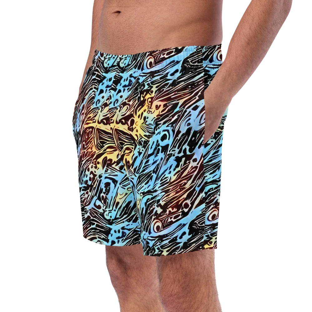 Oxblood Ocean on Swim Trunks — Left Front