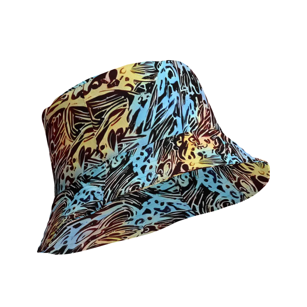 Oxblood Ocean on Reversible Bucket Hat — Product details Outside