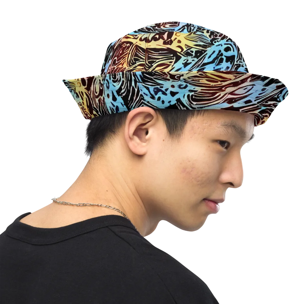 Oxblood Ocean on Reversible Bucket Hat — Right Outside