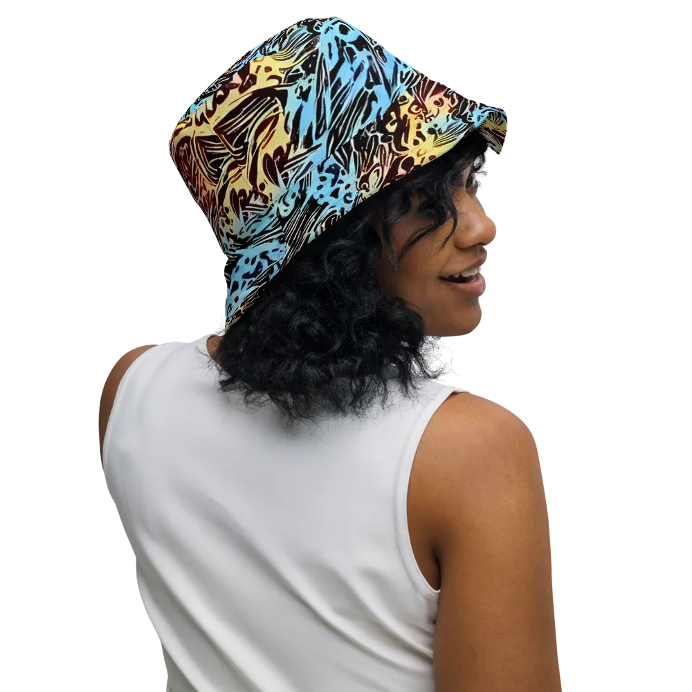 Oxblood Ocean on Reversible Bucket Hat — Right Outside